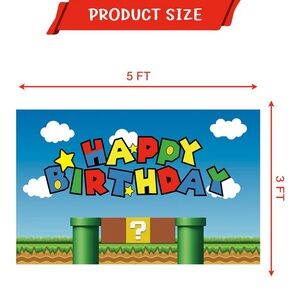 Super Mario Themed Birthday Backdrop